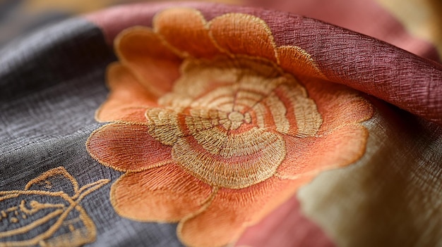 Ręcznie haftowane wzory na tkaninie